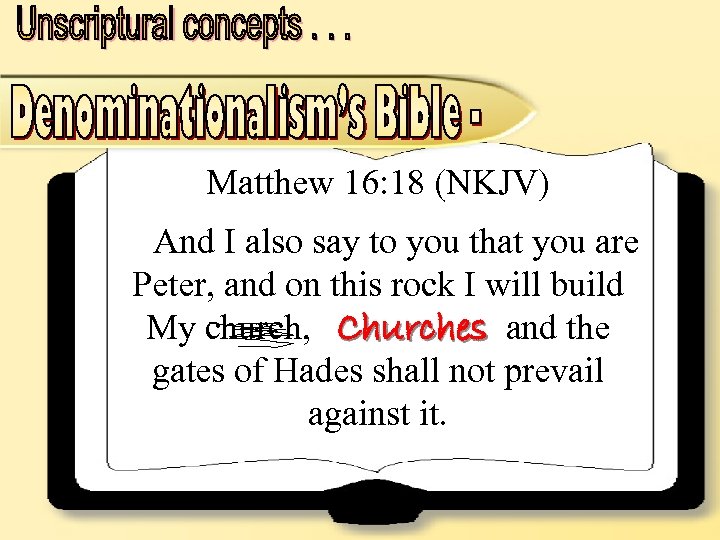 Matthew 16: 18 (NKJV) And I also say to you that you are Peter,