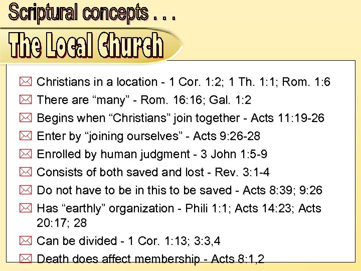 * Christians in a location - 1 Cor. 1: 2; 1 Th. 1: 1;