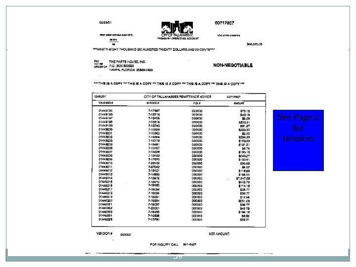 See Page 2 for Invoices 59 