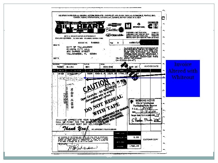 Invoice Altered with Whiteout 66 