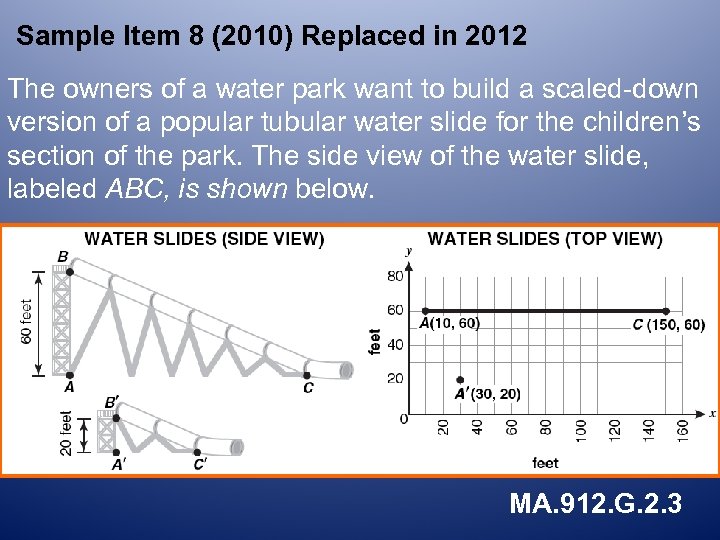 Sample Item 8 (2010) Replaced in 2012 The owners of a water park want