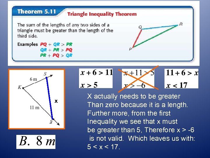x X actually needs to be greater Than zero because it is a length.