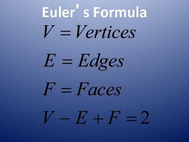 Euler’s Formula 