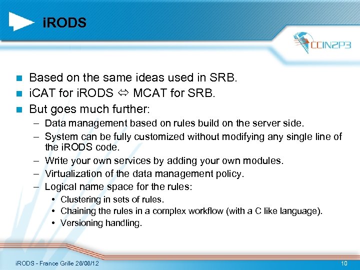 i. RODS Based on the same ideas used in SRB. n i. CAT for