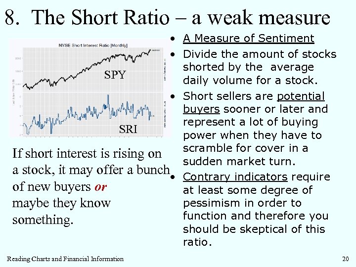 8. The Short Ratio – a weak measure • A Measure of Sentiment •