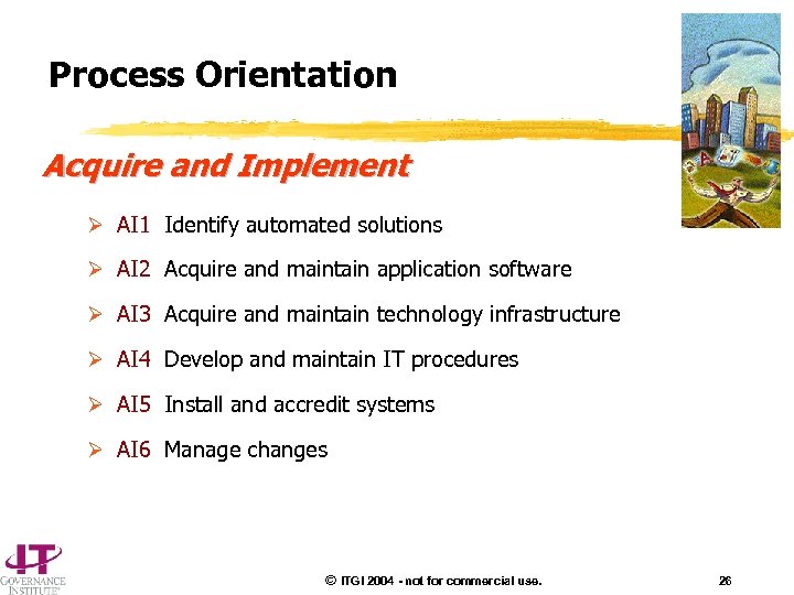 Process Orientation Acquire and Implement Ø AI 1 Identify automated solutions Ø AI 2