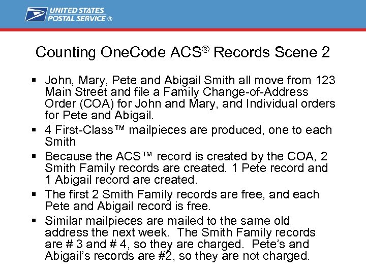 Counting One. Code ACS® Records Scene 2 § John, Mary, Pete and Abigail Smith