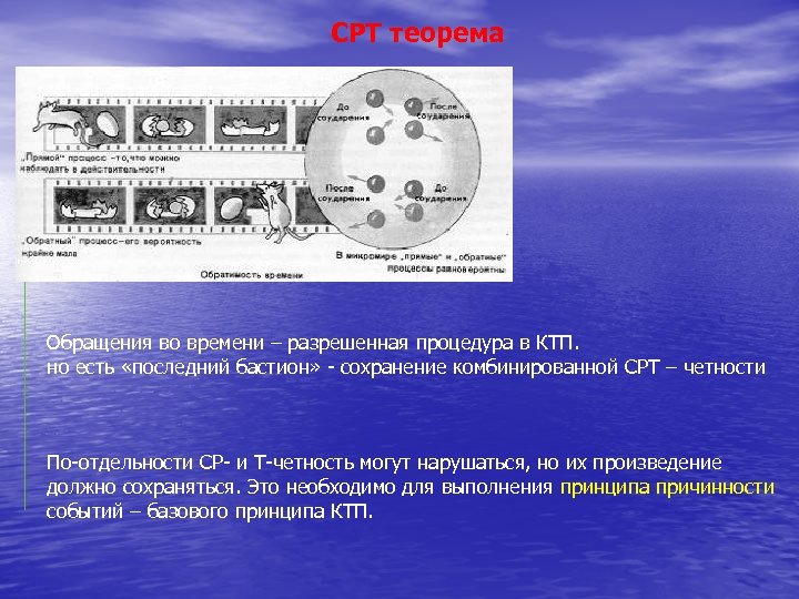 СРТ теорема Обращения во времени – разрешенная процедура в КТП. но есть «последний бастион»