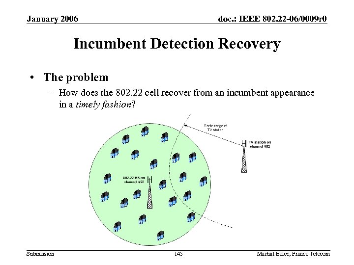 January 2006 doc. : IEEE 802. 22 -06/0009 r 0 Incumbent Detection Recovery •