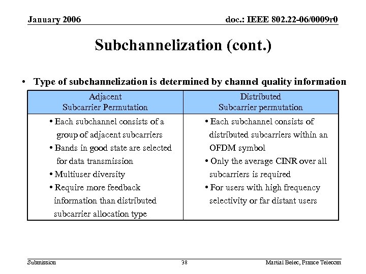 January 2006 doc. : IEEE 802. 22 -06/0009 r 0 Subchannelization (cont. ) •