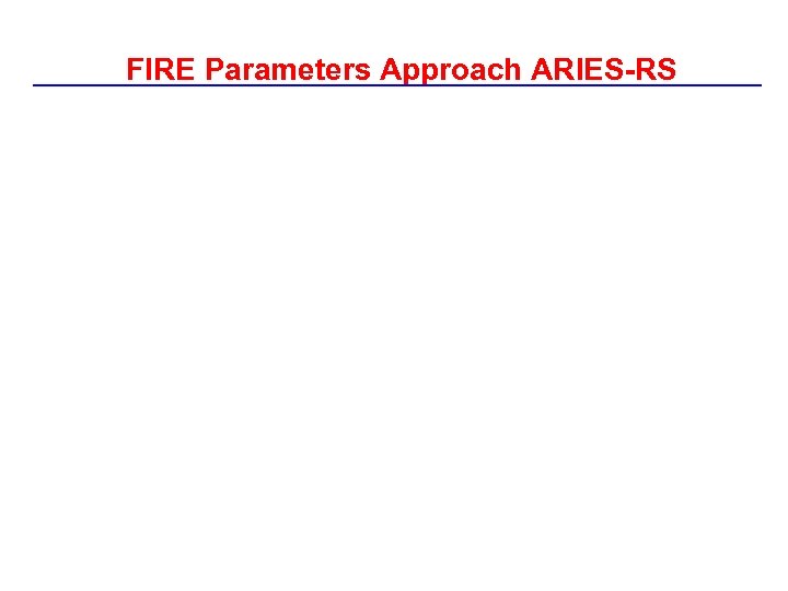 FIRE Parameters Approach ARIES-RS 