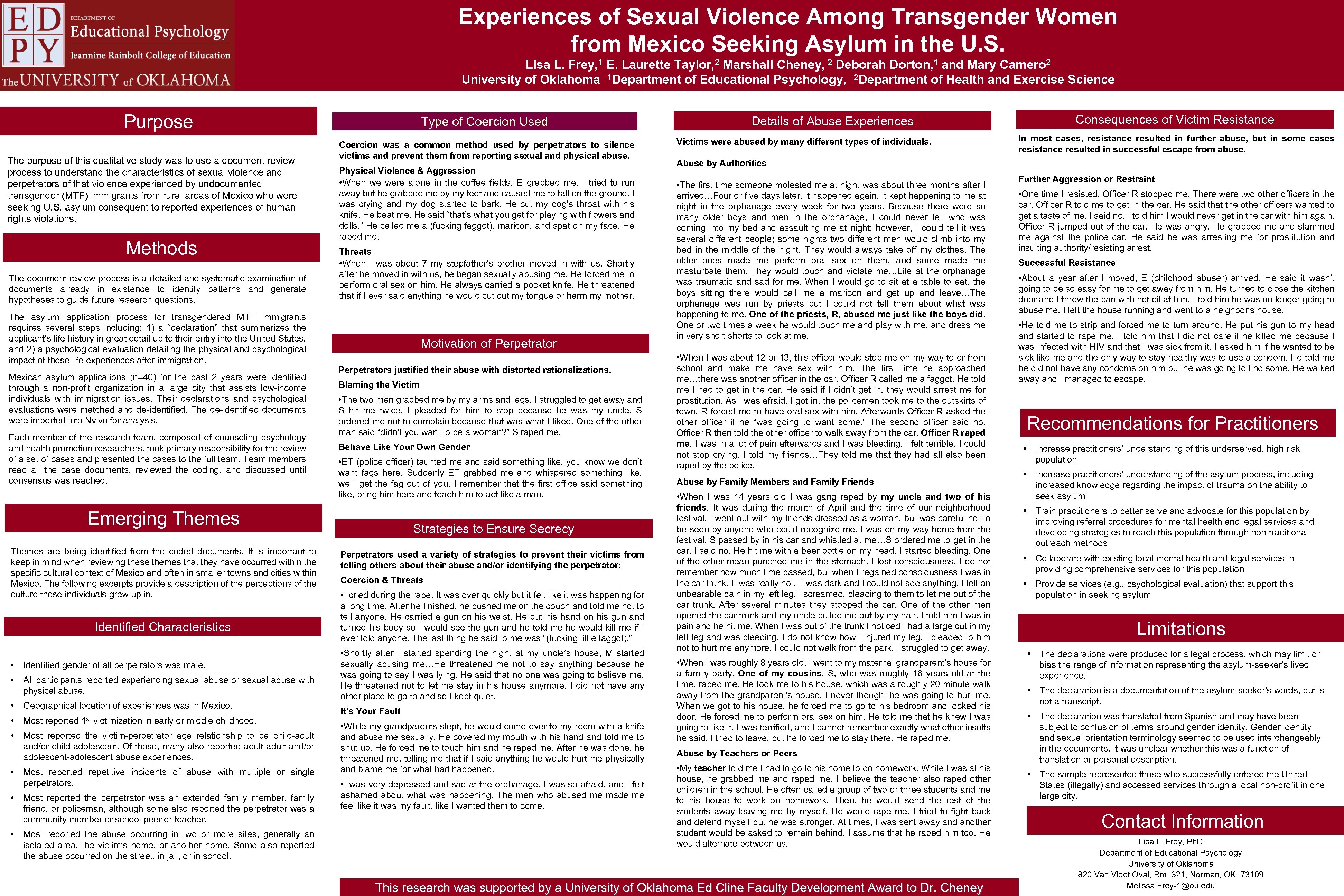 Experiences of Sexual Violence Among Transgender Women from Mexico Seeking Asylum in the U.