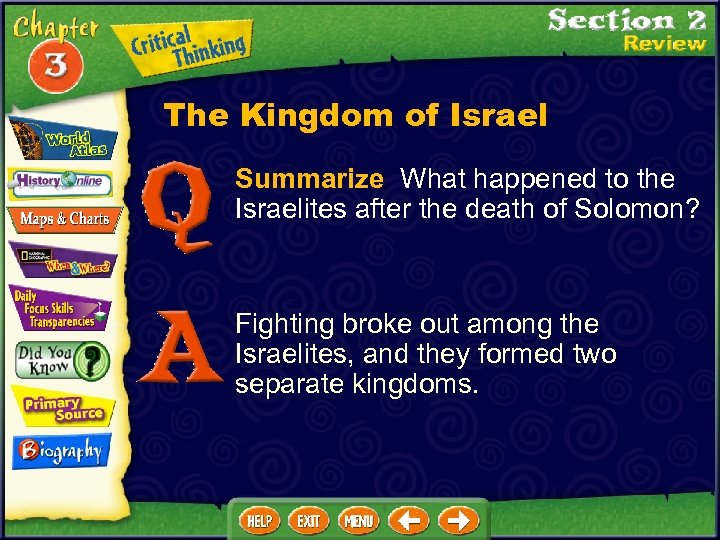 The Kingdom of Israel Summarize What happened to the Israelites after the death of