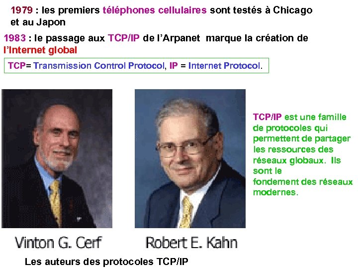 1979 : les premiers téléphones cellulaires sont testés à Chicago et au Japon 1983