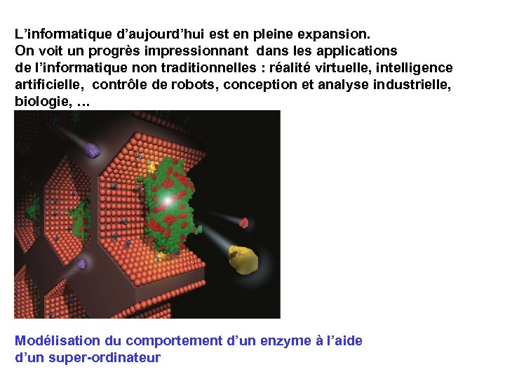 L’informatique d’aujourd’hui est en pleine expansion. On voit un progrès impressionnant dans les applications