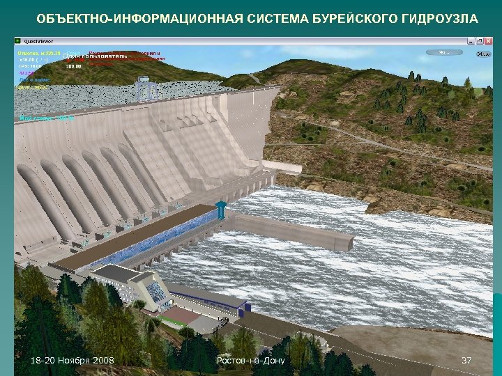 ОБЪЕКТНО-ИНФОРМАЦИОННАЯ СИСТЕМА БУРЕЙСКОГО ГИДРОУЗЛА 18 -20 Ноября 2008 Ростов-на-Дону 37 