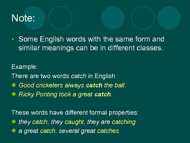 Note: • Some English words with the same form and similar meanings can be