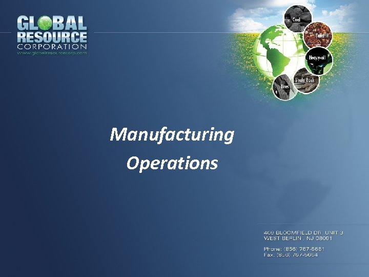 Manufacturing Operations 