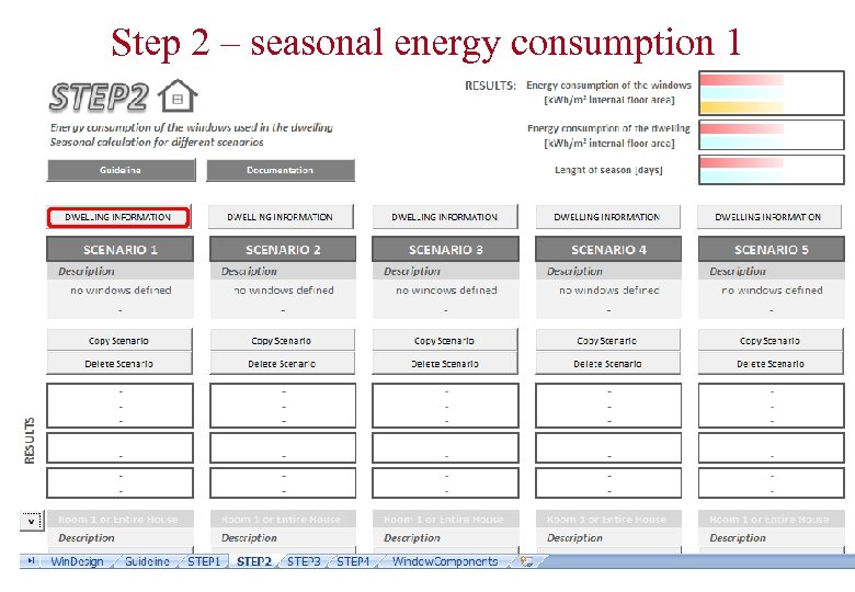 Step 2 – seasonal energy consumption 1 