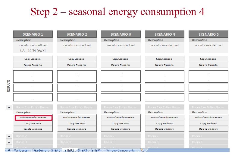 Step 2 – seasonal energy consumption 4 