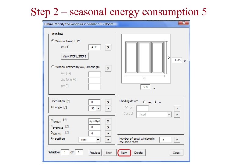 Step 2 – seasonal energy consumption 5 