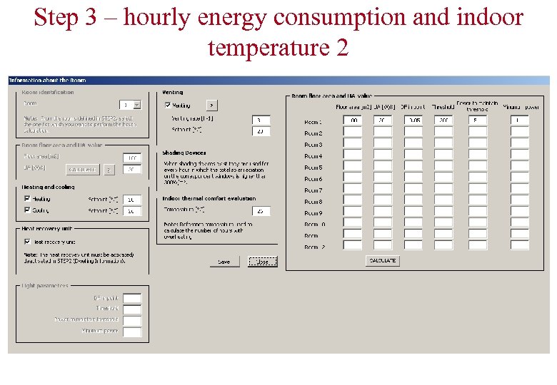 Step 3 – hourly energy consumption and indoor temperature 2 