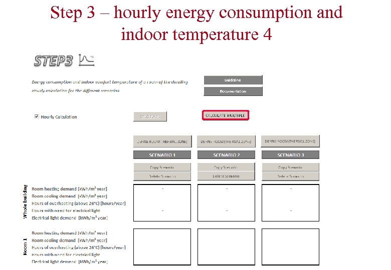 Step 3 – hourly energy consumption and indoor temperature 4 