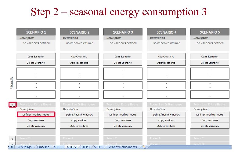 Step 2 – seasonal energy consumption 3 