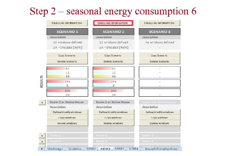 Step 2 – seasonal energy consumption 6 