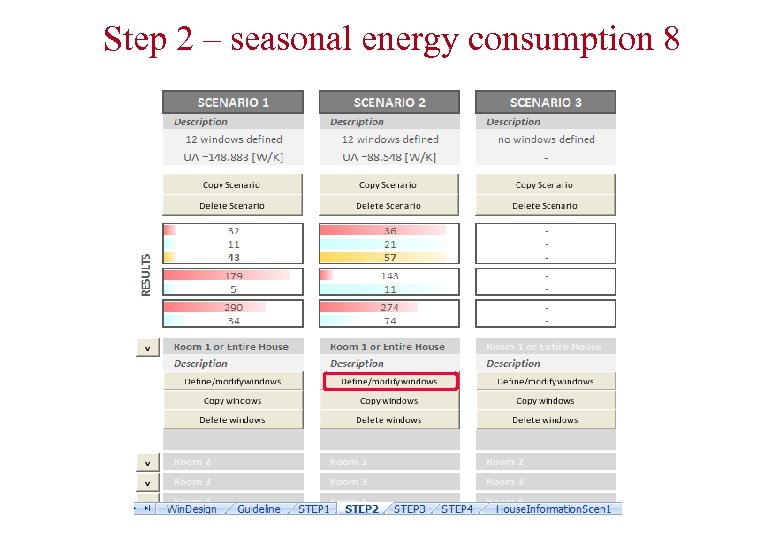 Step 2 – seasonal energy consumption 8 