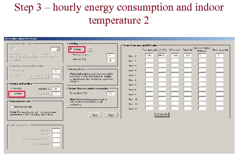 Step 3 – hourly energy consumption and indoor temperature 2 