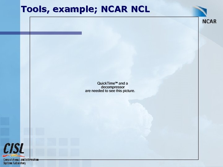 Tools, example; NCAR NCL 