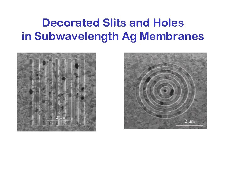 Decorated Slits and Holes in Subwavelength Ag Membranes 