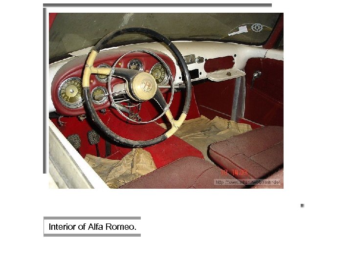  Interior of Alfa Romeo. 