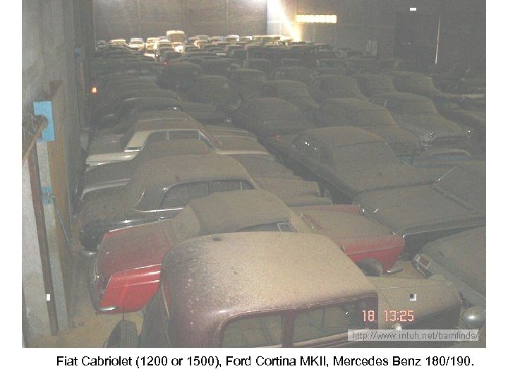  Fiat Cabriolet (1200 or 1500), Ford Cortina MKII, Mercedes Benz 180/190. 