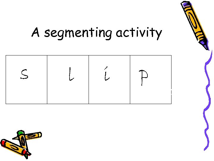 A segmenting activity s s l l i i p p 