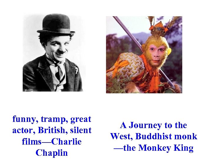 funny, tramp, great actor, British, silent films—Charlie Chaplin A Journey to the West, Buddhist