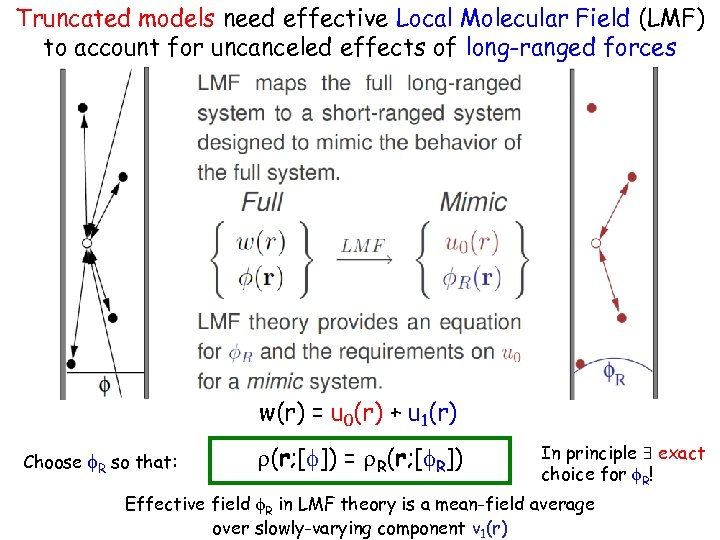 Truncated models need effective Local Molecular Field (LMF) to account for uncanceled effects of