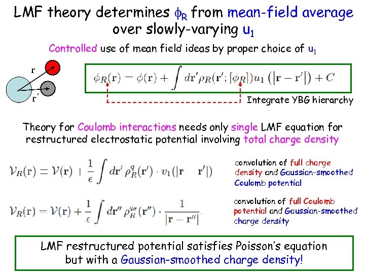 LMF theory determines R from mean-field average over slowly-varying u 1 Controlled use of