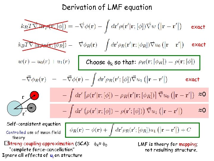 Derivation of LMF equation exact Choose R so that: exact r ≈0 r´ ≈0