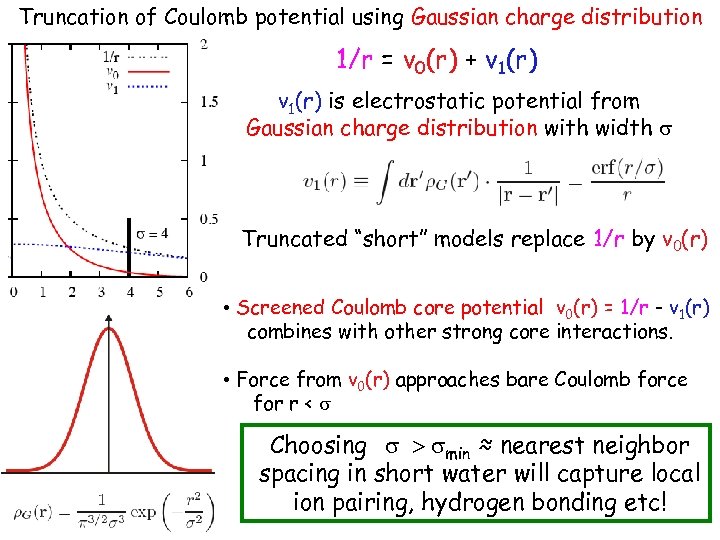 Truncation of Coulomb potential using Gaussian charge distribution 1/r = v 0(r) + v