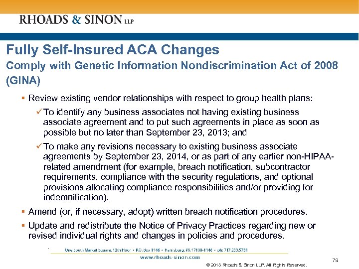 Fully Self-Insured ACA Changes Comply with Genetic Information Nondiscrimination Act of 2008 (GINA) §