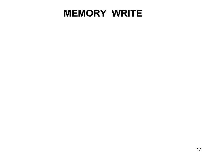 MEMORY WRITE 17 