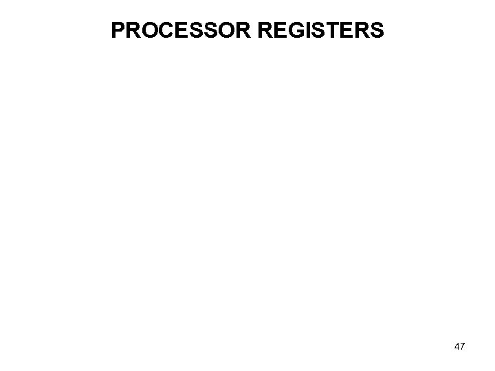 PROCESSOR REGISTERS 47 