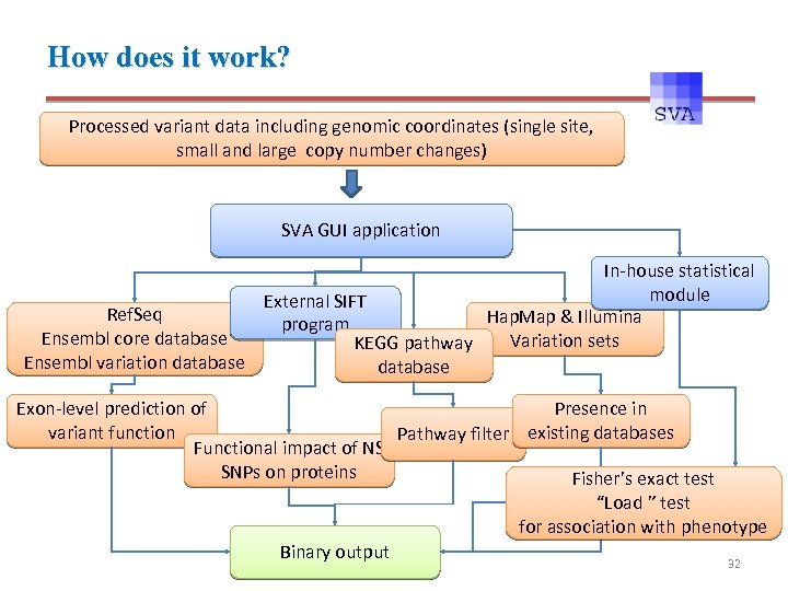 How does it work? Processed variant data including genomic coordinates (single site, small and