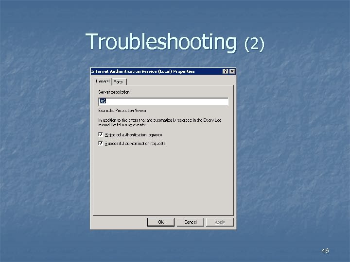 Troubleshooting (2) 46 