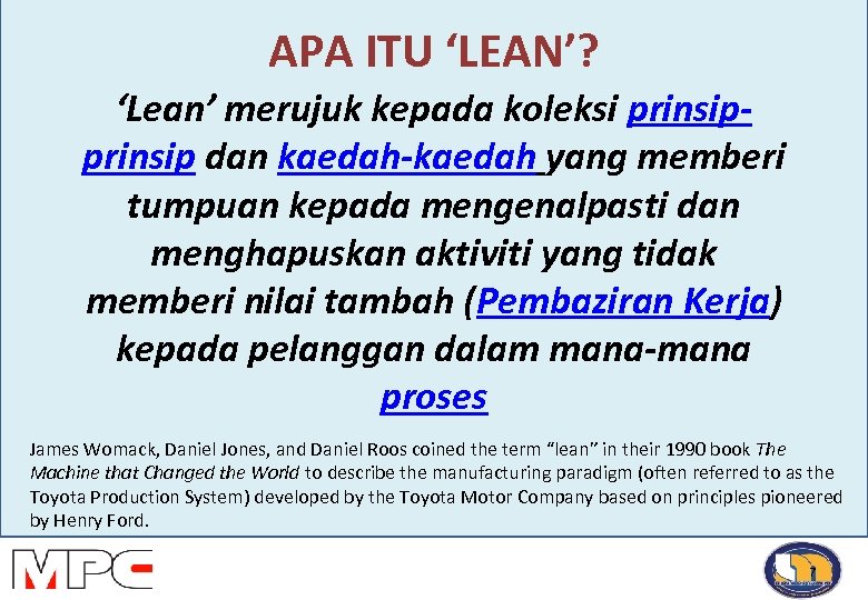 Taklimat Lean Leadership Kepada Pegawai Kanan Universiti Putra