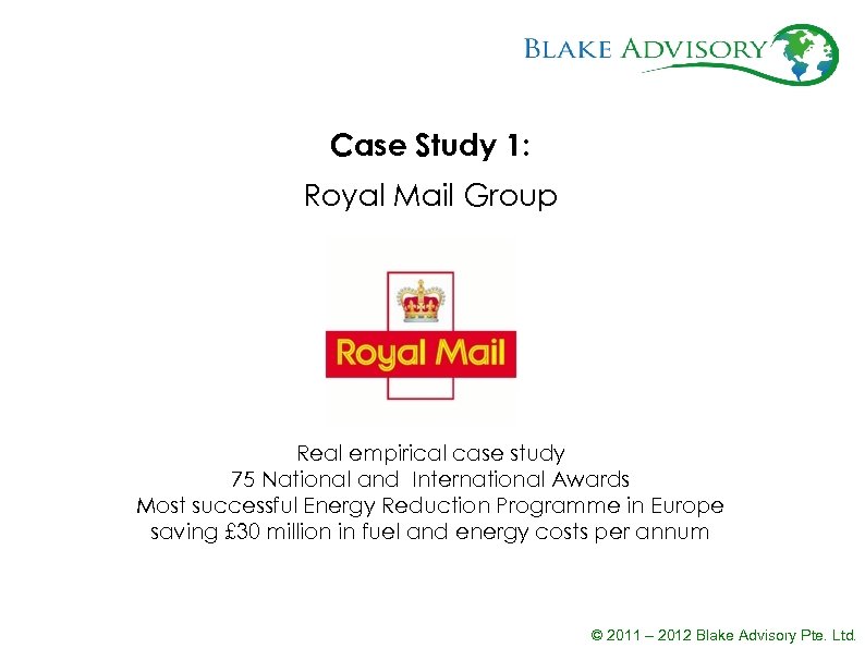 Case Study 1: Royal Mail Group Real empirical case study 75 National and International