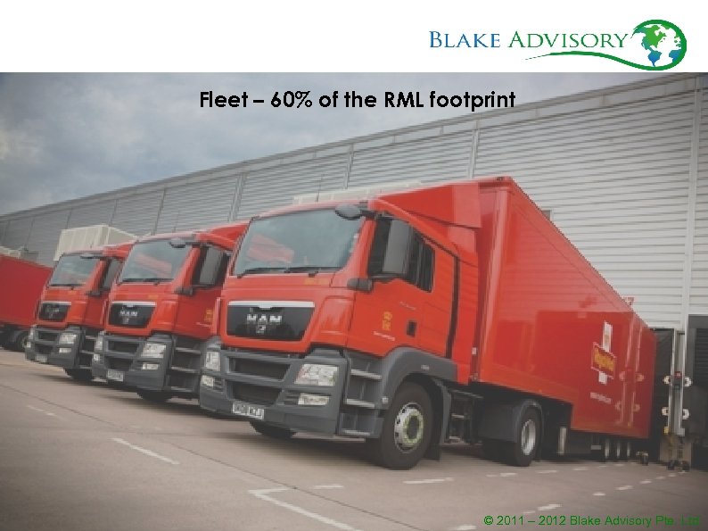 Fleet – 60% of the RML footprint © 2011 – 2012 Blake Advisory Pte.