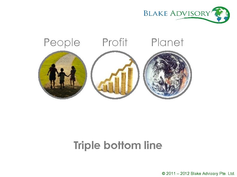 People Profit Planet Triple bottom line © 2011 – 2012 Blake Advisory Pte. Ltd.